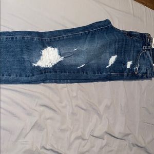 Blue jeans with rips